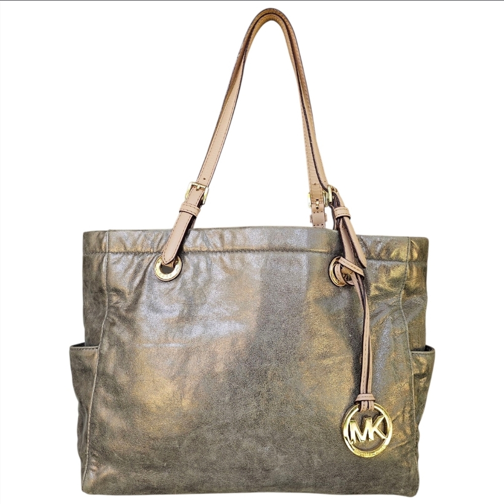 Michael Kors Metallic Leather Jet Set East West Tote